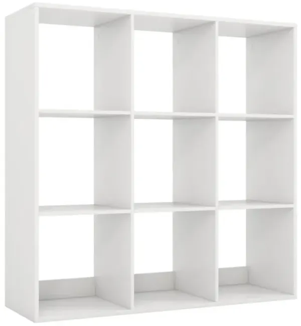 9 Cube Bookshelf with Back Guardrail for Living Room Bedroom