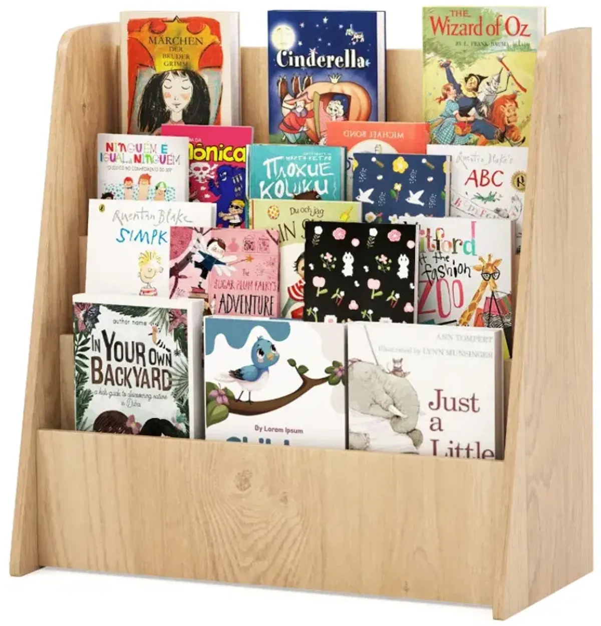 4-Tier Kids Bookshelf with Deep Compartments for Bedroom