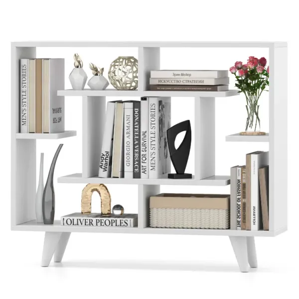 Geometric Bookcase with Anti-Tipping Kit and Storage Shelving Unit