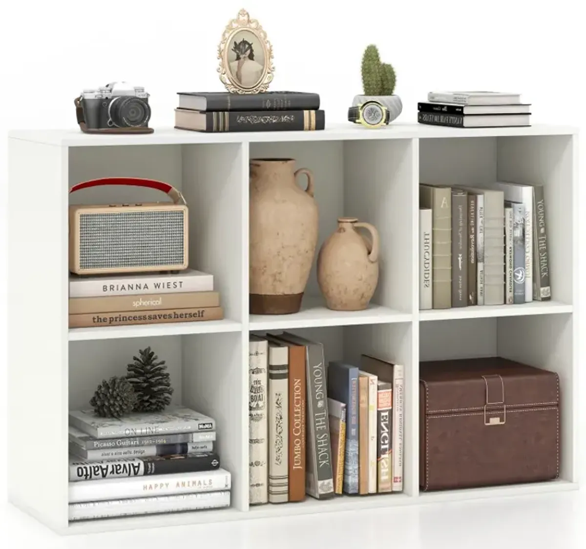 Modern 6-Cube Bookcase with Anti-tipping Kits for Bedroom Living Room