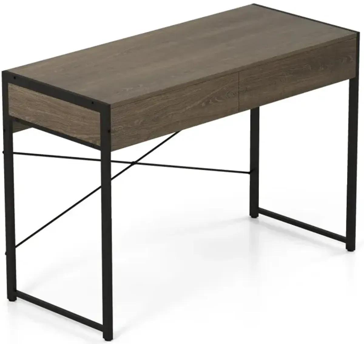 Computer Desk with 2 Drawers 44 Inch Home Office Desk with Metal Frame
