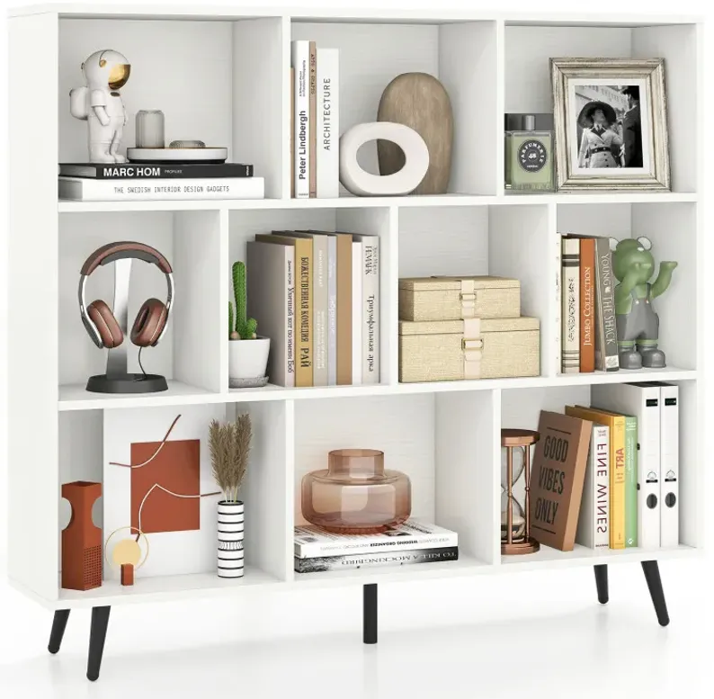 7/8/10-Cube Bookcase with 5 Tapered Metal Legs