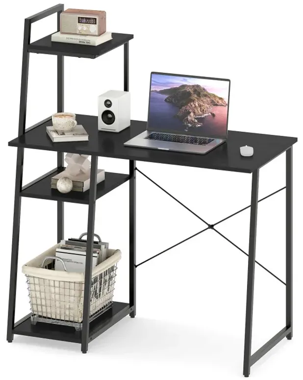 Computer Desk with Shelves and 3-Tier Storage Bookshelf