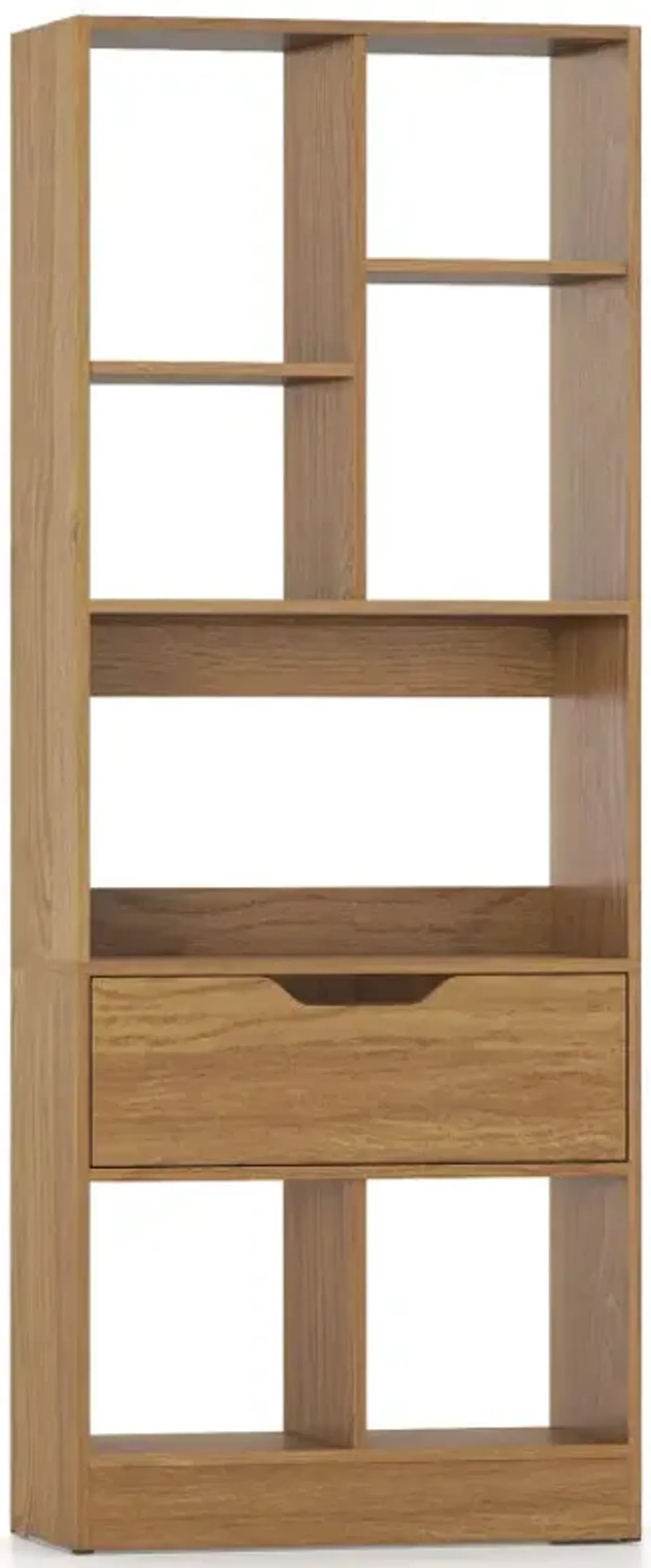 51inch Tall Freestanding Bookcase with Drawer 7-Cube Storage Organizer