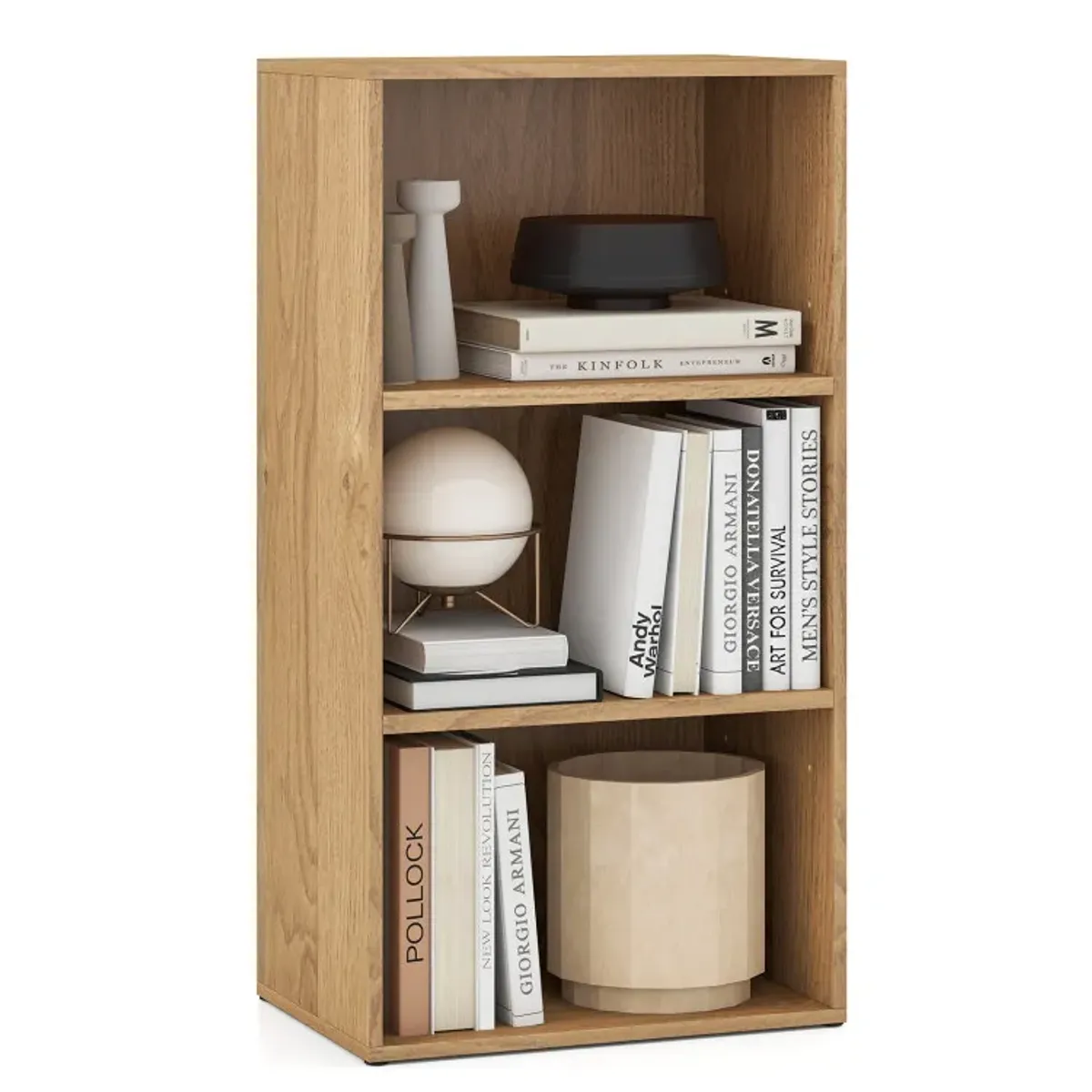3-Tier Cube Bookcase with Adjustable Shelves for Home Office