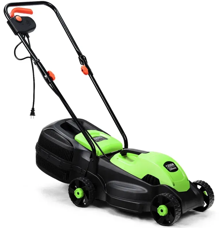 13 Inch Electric Push Lawn Corded Mower with Grass Bag