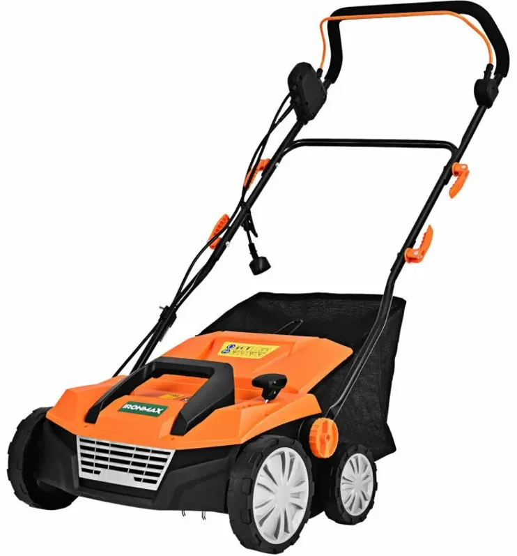 15 Inch 13 Amp Electric Scarifier with Collection Bag and Removable Blades