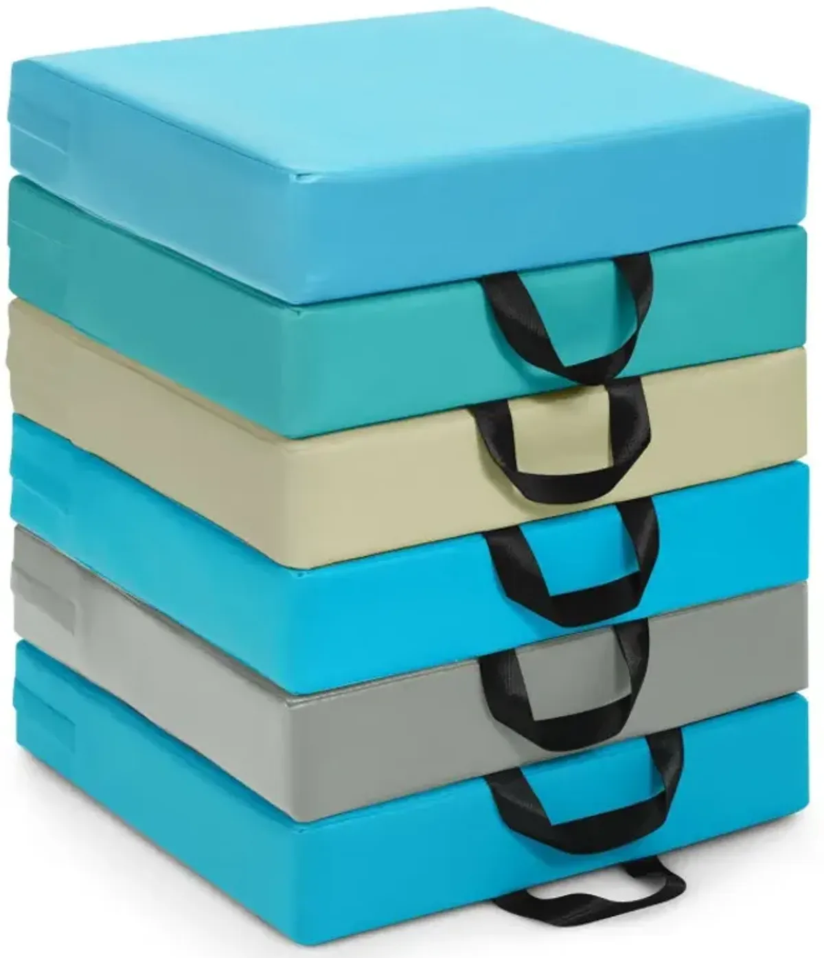 6 Pieces 15 Inch Square Toddler Floor Cushions Set with Handles