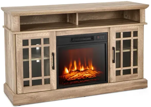 48 Inch Fireplace TV Stand with 18 Inch Fireplace Insert  for TVs up to 55 Inch