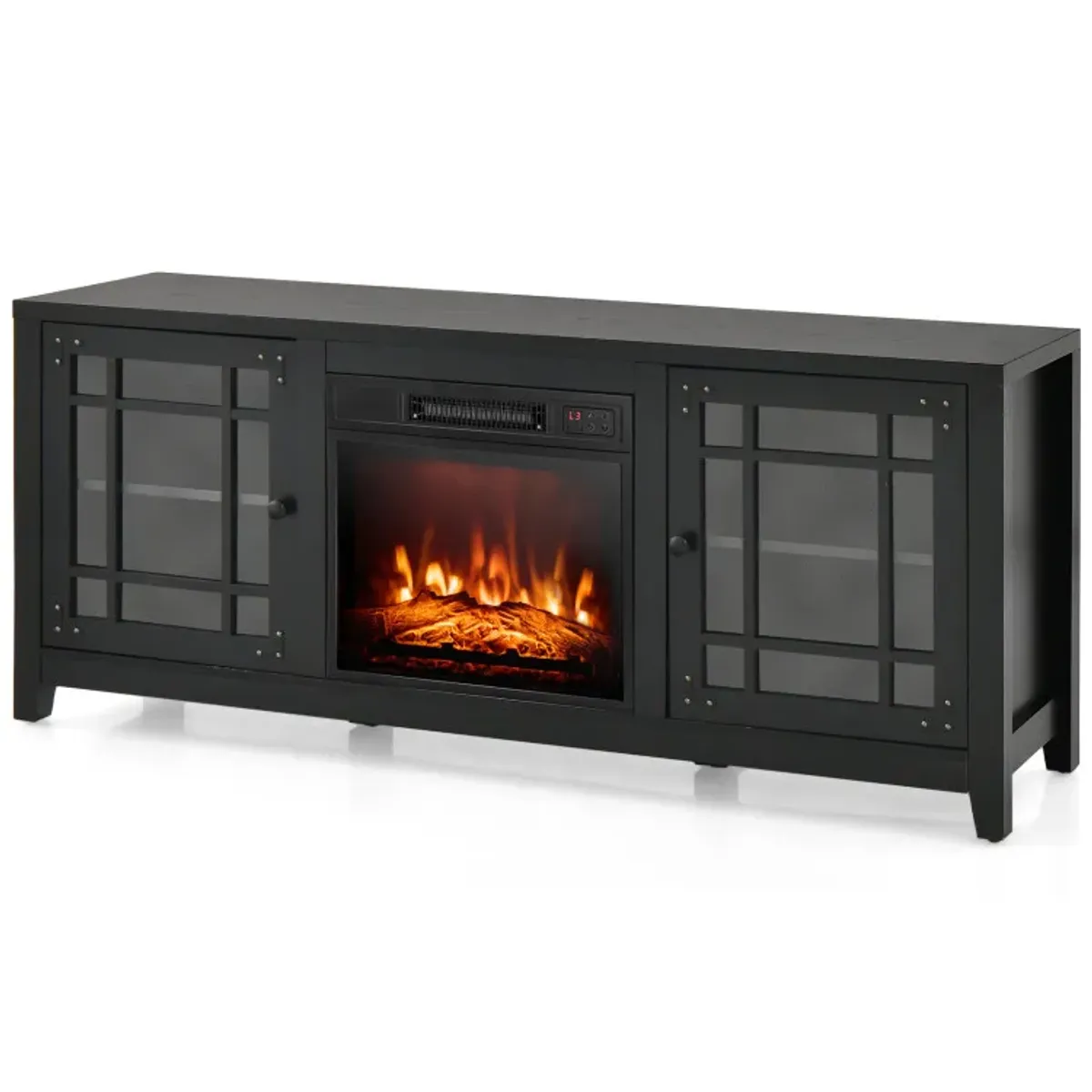 58 Inch Fireplace TV Stand with Adjustable Shelves for TVs up to 65 Inch