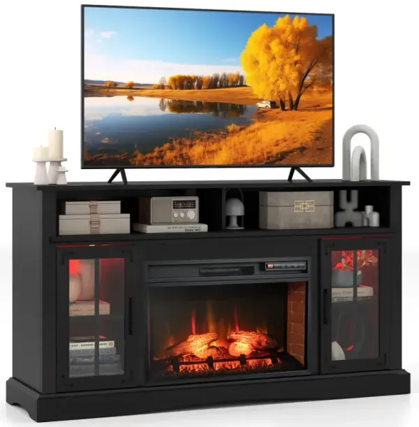 Fireplace TV Stand with Remote Controls and Thermostat for TVs Up to 50 Inch