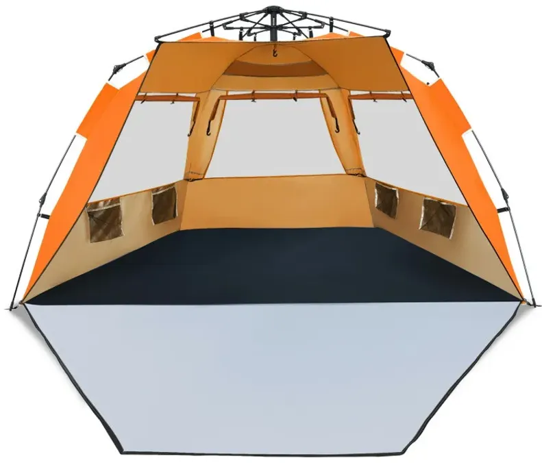 3-4 Person Easy Pop-Up Beach Tent UPF 50+ Portable Sun Shelter