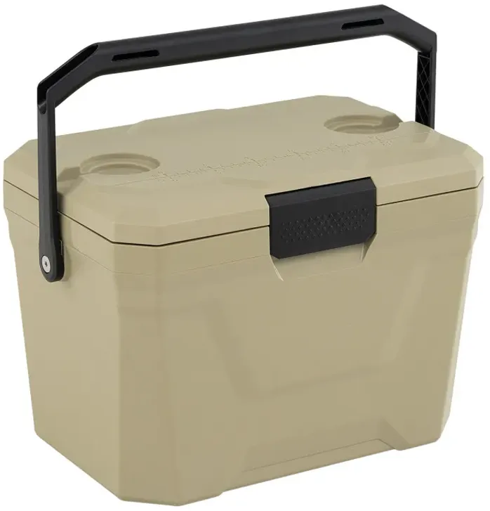 Insulated Portable Cooler Hard Shell Ice Chest with 2 Cup Holders