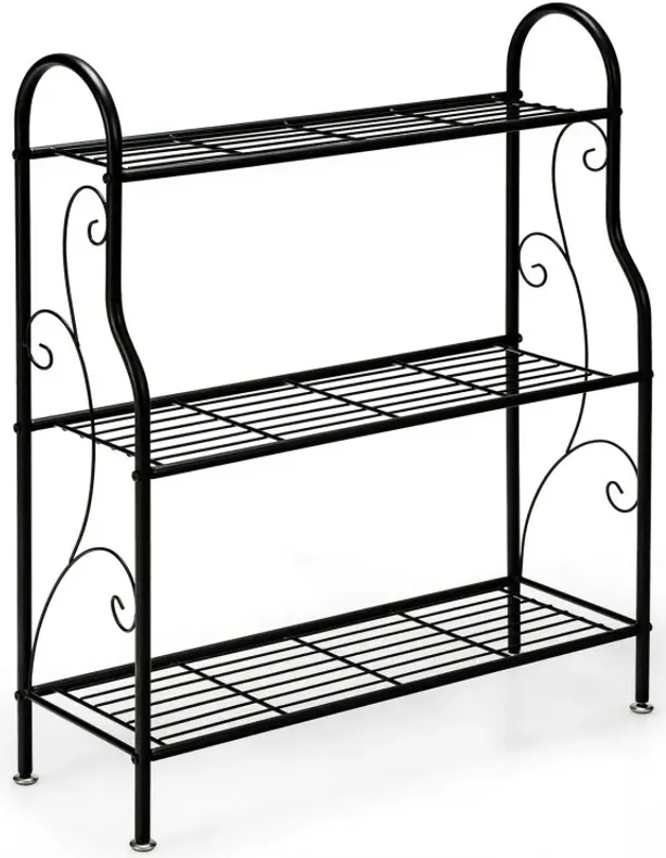 3-Tier Scrollwork Designed Metal Plant Stand