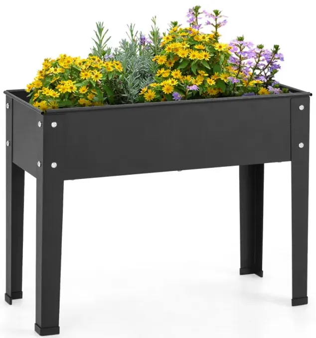 Metal Raised Garden Bed with Legs and Drainage Hole for Vegetable Flower