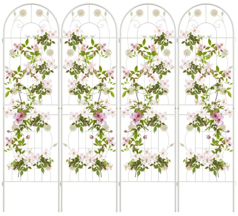 4 Pack 71 x 20 Inches Metal Garden Trellis for Climbing Plants