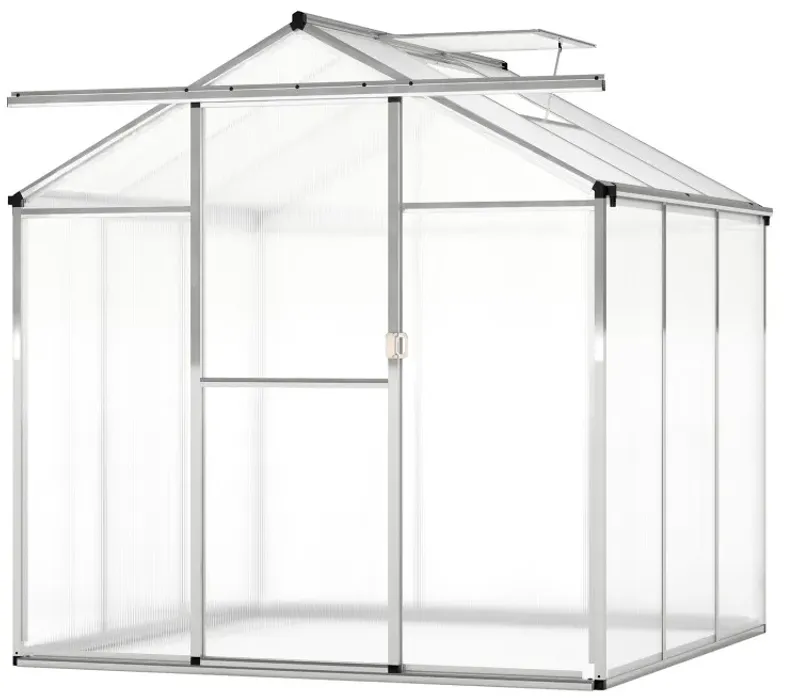 Large Walk-in Green House with Rain Gutters and Polycarbonate Panels