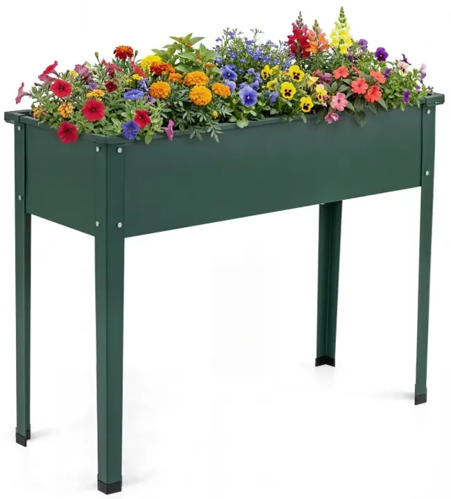 Elevated Metal Raised Garden Bed with Legs and Drainage Holes