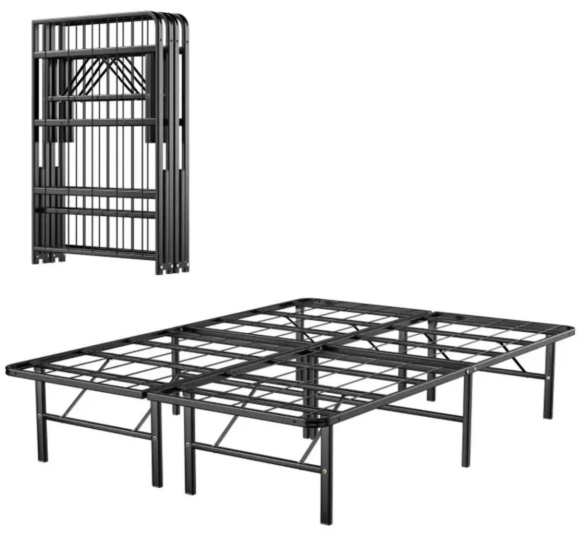Twin/Full/Queen Size Foldable Metal Platform Bed with Tool-Free Assembly