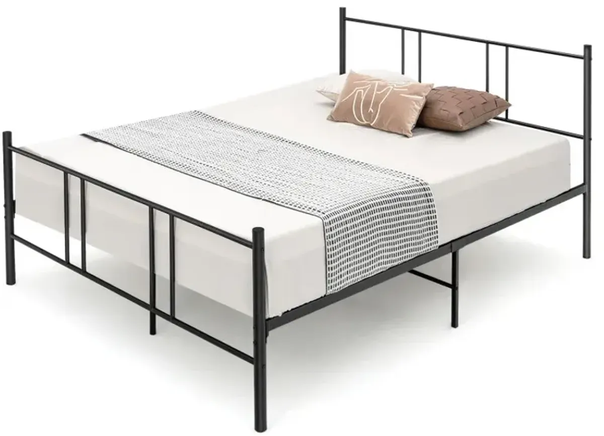 Full/Queen Size Heavy-duty Platform Bed Frame with High Headboard