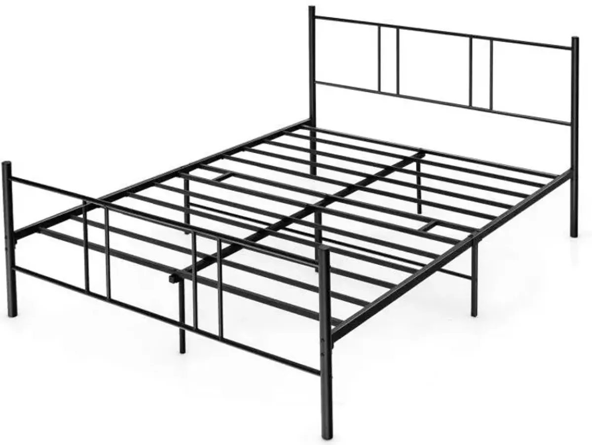 Full/Queen Size Heavy-duty Platform Bed Frame with High Headboard