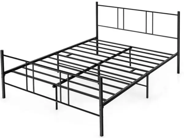 Full/Queen Size Heavy-duty Platform Bed Frame with High Headboard