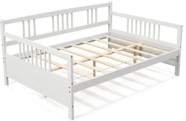 Wooden Full Size Daybed Frame with Guardrails