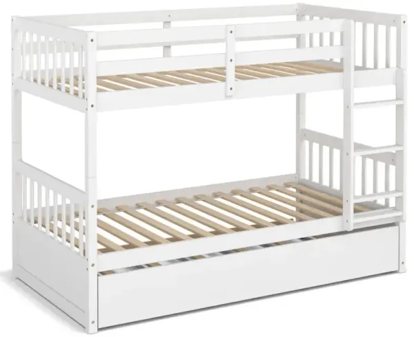 Twin Over Twin Bunk Bed with Pull-out Trundle and Ladder