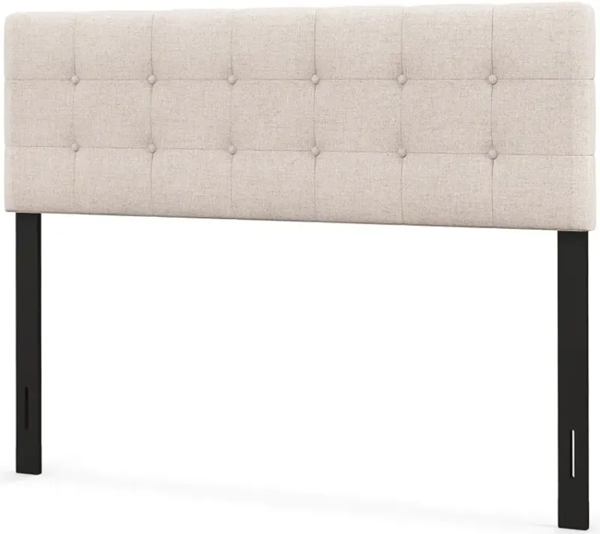 Linen Upholstered Headboard with Solid Rubber Wood Legs