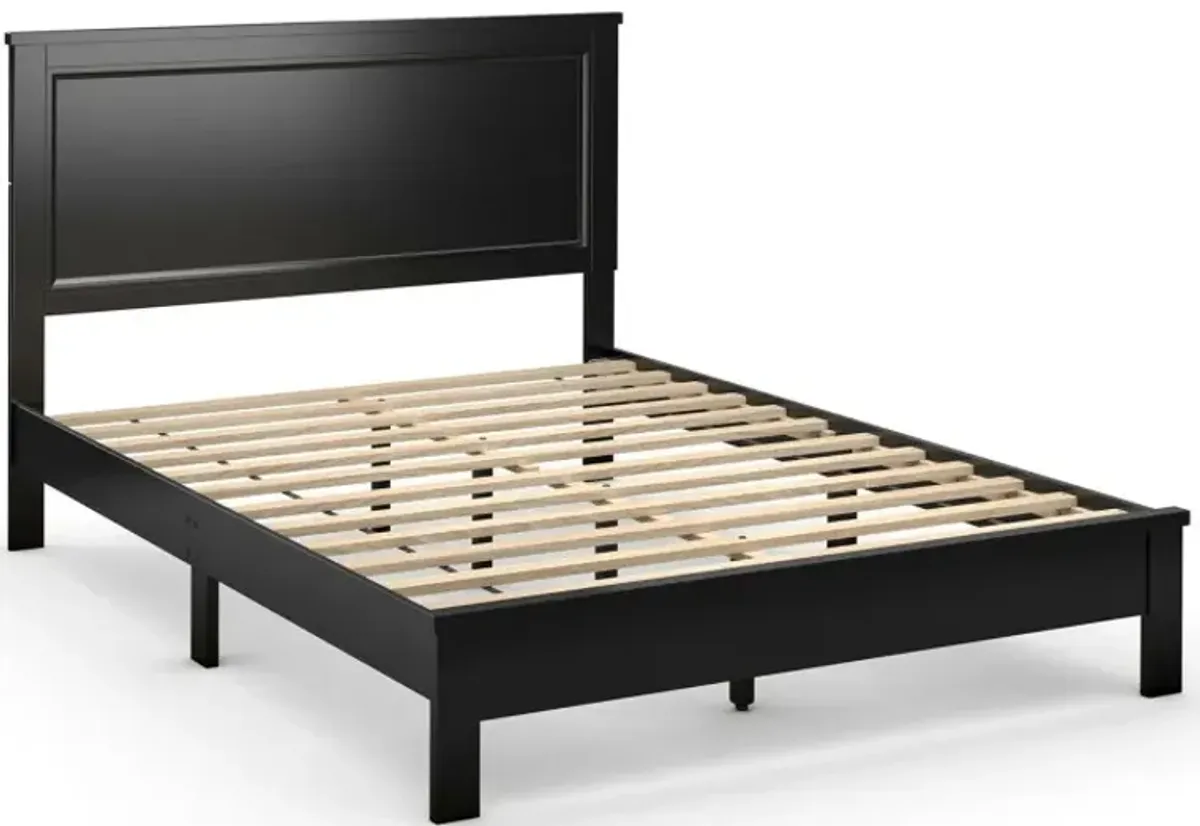 Full Size Platform Slat Bed Frame with High Headboard