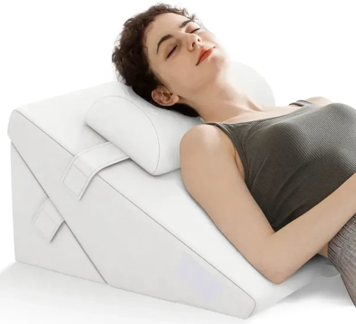 3 Pieces Bed Wedge Pillow Set with Air Memory Foam