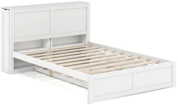 Twin/Full Kids Wooden Platform Bed with Trundle Storage Headboard