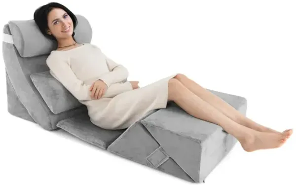 7 Pieces Bed Wedge Pillow Set with Memory Foam and Washable Cover