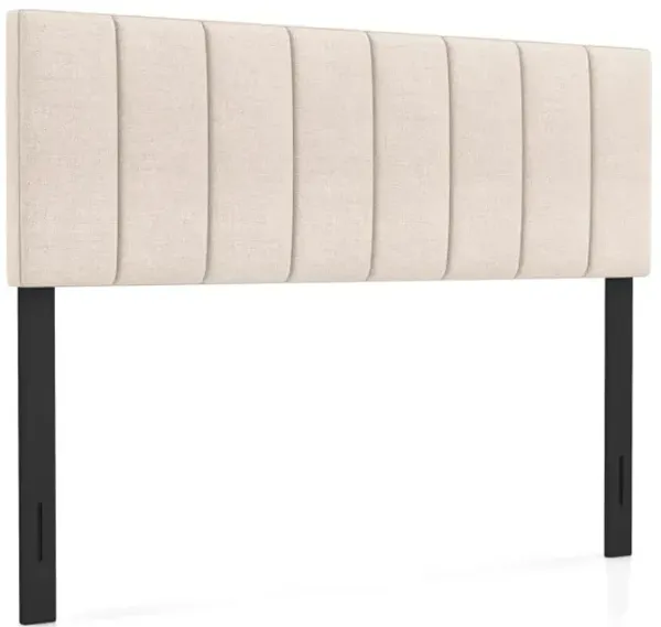 Linen Upholstered Headboard with Solid Wood Legs and Adjustable Width