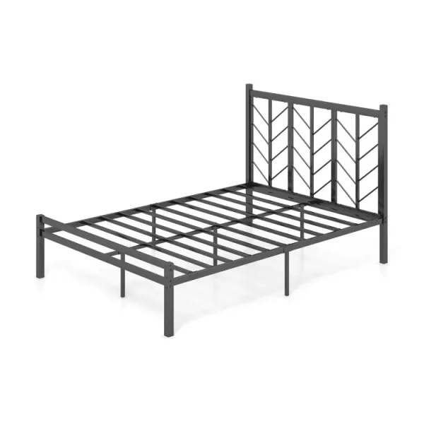 Twin/Full/Queen Size Platform Bed with Headboard and Metal Frame