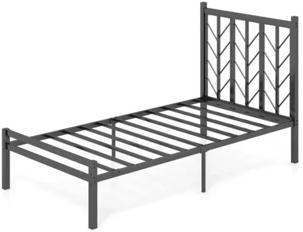 Twin/Full/Queen Size Platform Bed with Headboard and Metal Frame