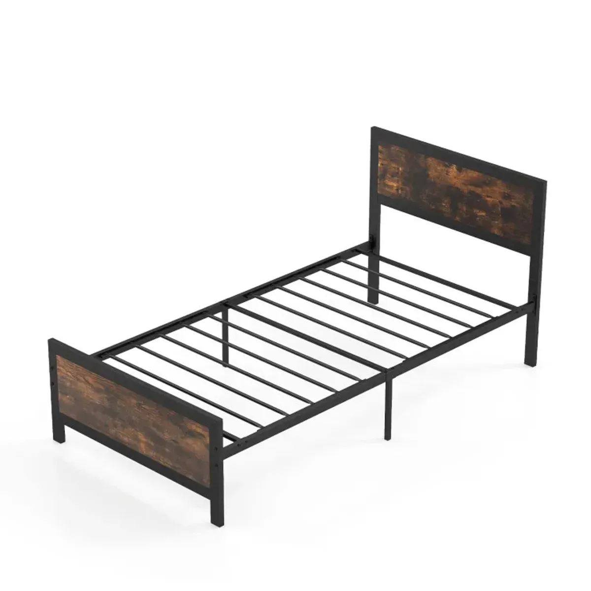 Metal Bed Frame with Headboard and Footboard