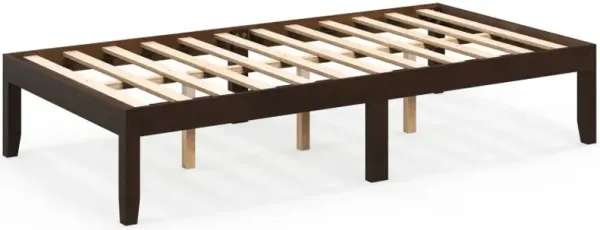 14 Inch Twin Wood Platform Bed Frame with Wooden Slats Support