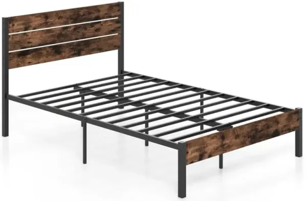 Full/King/Queen/Twin Size Bed Frame with High Headboard and Mute Bar