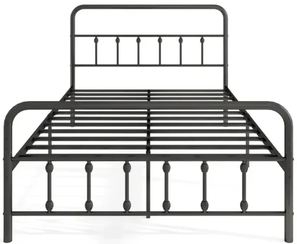 Bed Frame with Headboard and Under Bed Storage Black
