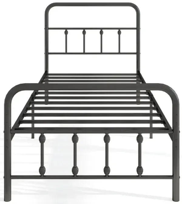 Bed Frame with Headboard and Under Bed Storage Black