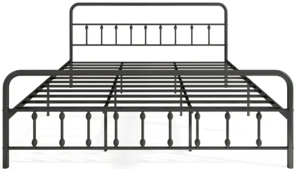 Bed Frame with Headboard and Under Bed Storage Black