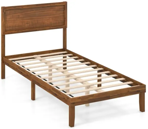 Twin/Full/Queen Size Bed Frame with Headboard and Wooden Slats Support