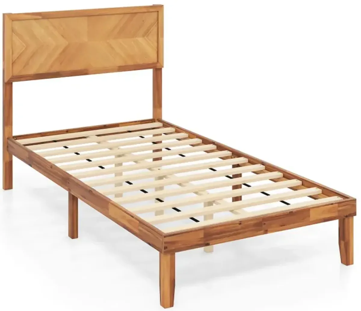 Twin/Full/Queen Size Bed Frame with Headboard and Storage Space