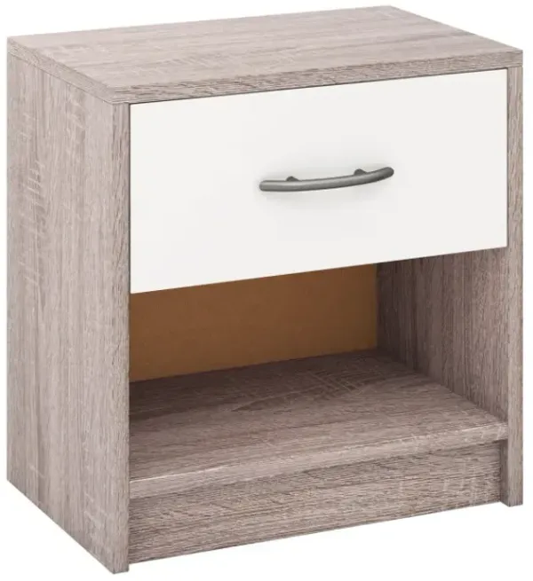 Bedside Table Nightstand with Drawer and Open Storage Shelf