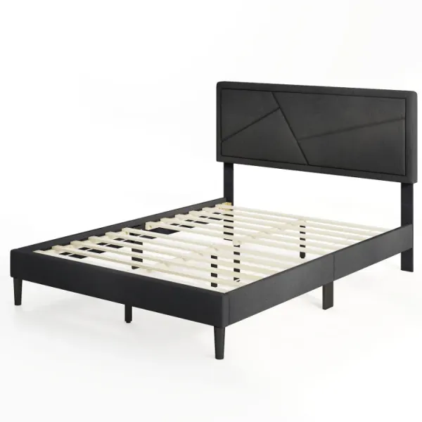 Twin/Full/Queen Size Upholstered Platform Bed Frame with High Headboard