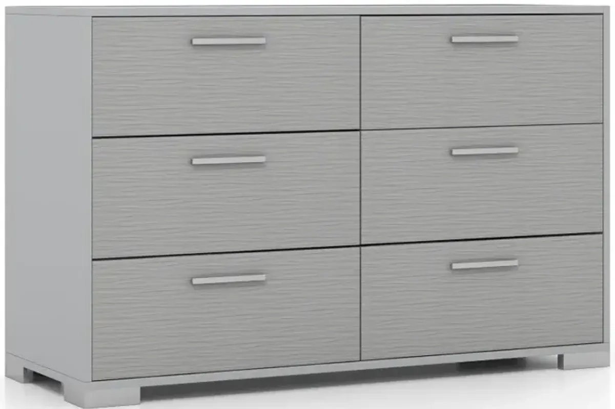 6 Drawer Storage Cabinet with Metal Legs Handles with Anti-Toppling Devices