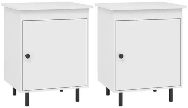 Nightstand Mid Century End Tables with Door