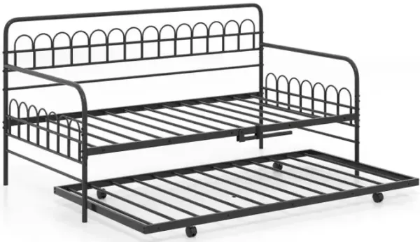 Twin Daybed with Curved Backrest and Armrests