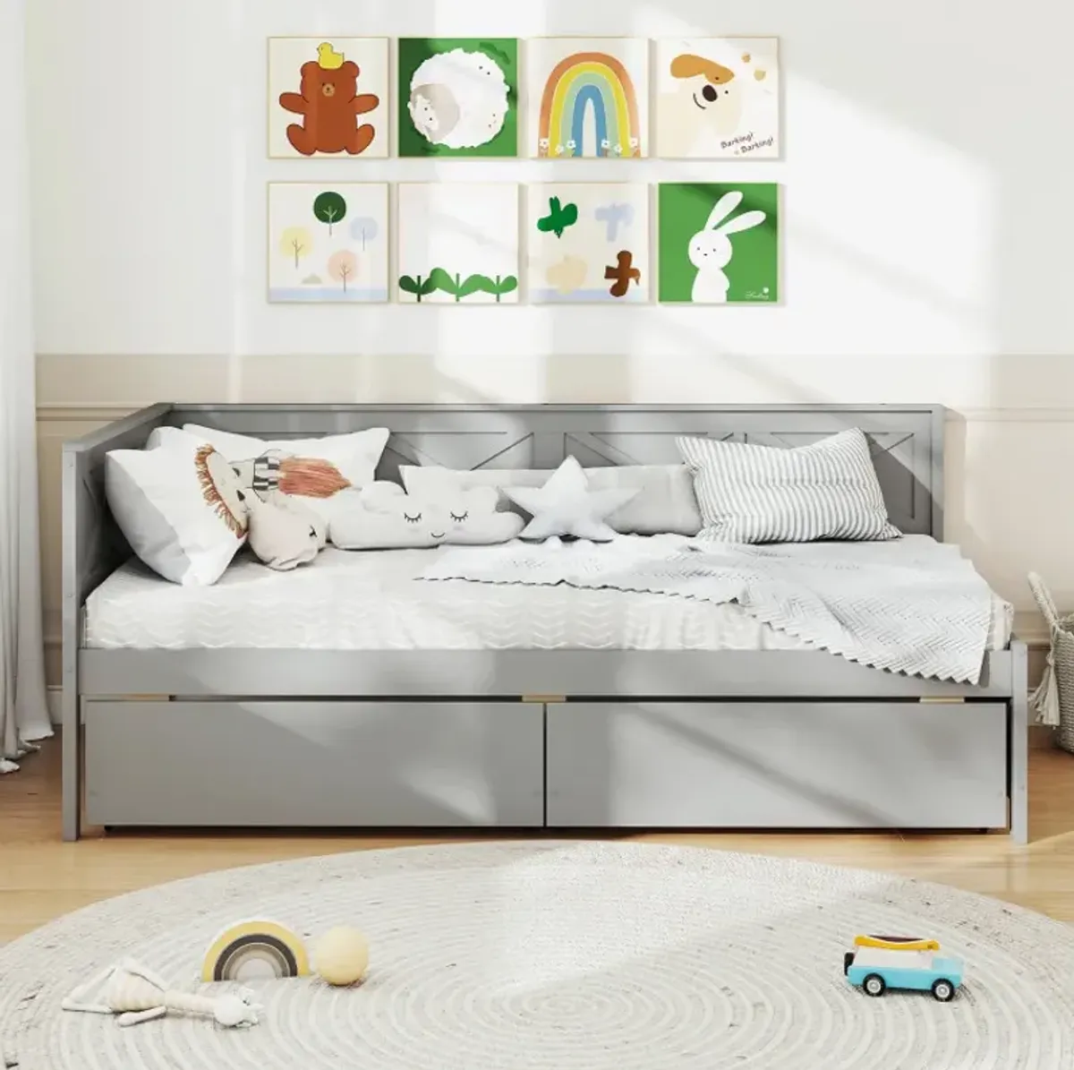 Twin Size Daybed with 2 Storage Drawers No Box Spring Needed